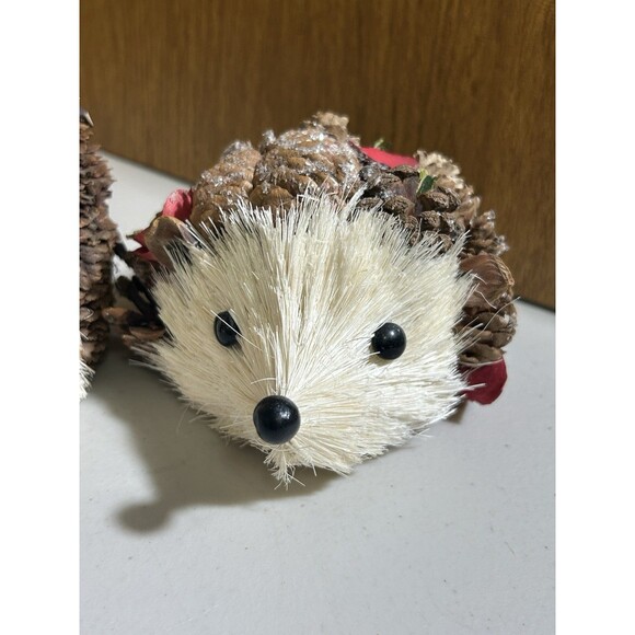 Rustic Woodland Hedgehog Christmas Holiday Decor Cottage Core  Set Of 3 - READ - Picture 4 of 12